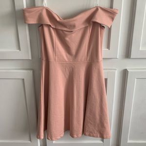 Lulu’s Pink Off the Shoulder Dress